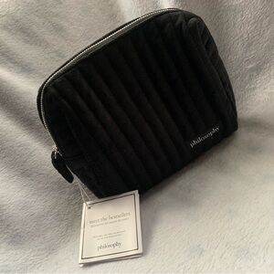 Philosophy Quilted Black Cosmetic Bag